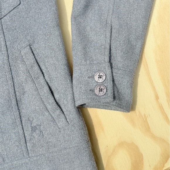 Kane & Unke Men’s Gray Cotton Jacket Size S Button Up High Collar - Picture 15 of 15